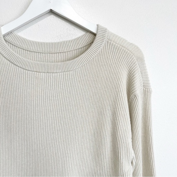 BOGO! Lululemon Reversible Crossover Ribbed Knit Sweater Bone M - Picture 6 of 11